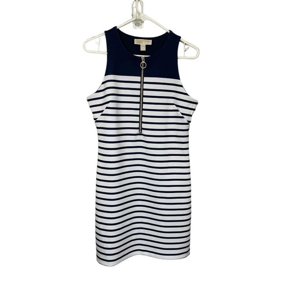 Navy and White Striped Mini Dress